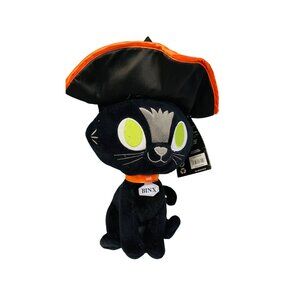 Disney Binx Plush Cat 11 Inches Halloween Black Cat with Hat Polyester Fibers Po